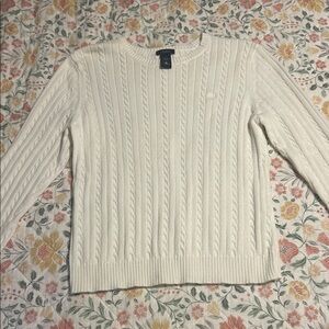 Izod Off White Cable Knit Sweater